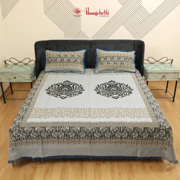 King Size Multani Bedsheet Khawaja Textile Laser 3b - Multan Bedsheet #JOS00016 - Image 3