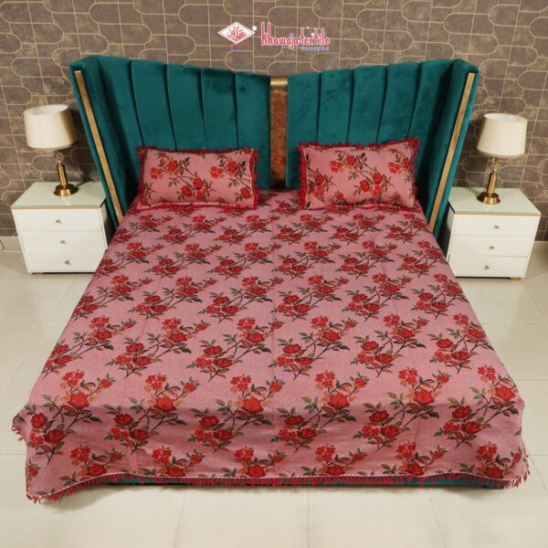 Beautiful Flower Design King Bedsheet Perfect for every home! - Image 4