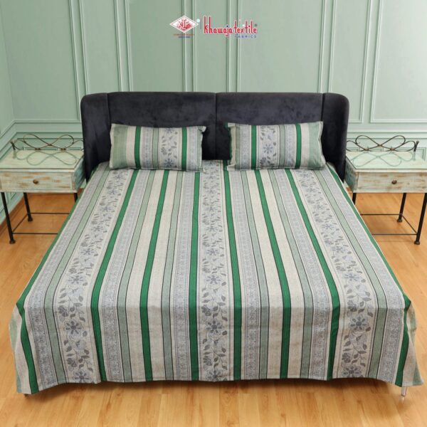 Green King Size Multani Khaddar Bedsheet 2024