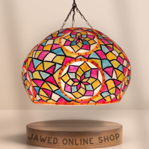 Colourful Hanging Camel Skin Lamp - Handcrafted Excellence