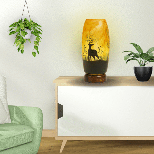 Deer Camel Skin Lamp with sunset background - small - Image 3