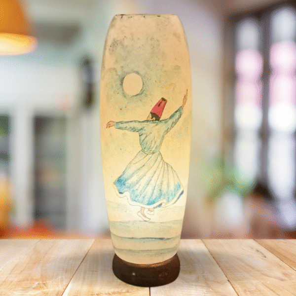 Tall Sunset Camel Skin Lamp - Premium - Image 2