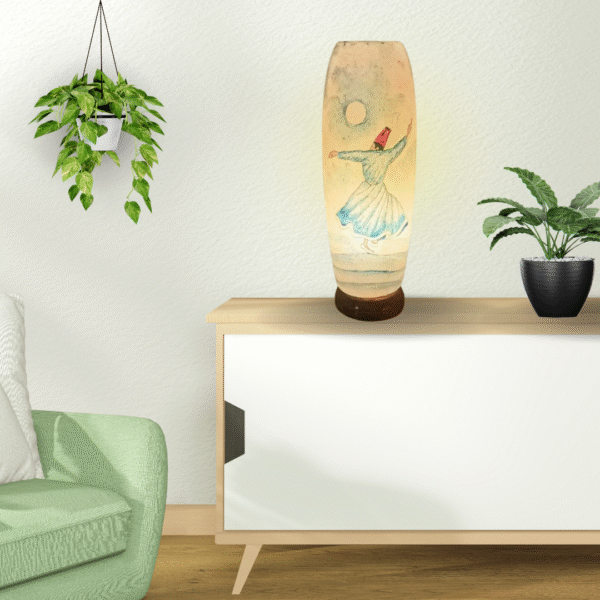 Tall Sunset Camel Skin Lamp - Premium - Image 3
