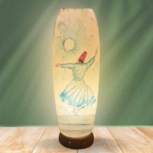 Tall Sunset Camel Skin Lamp - Premium